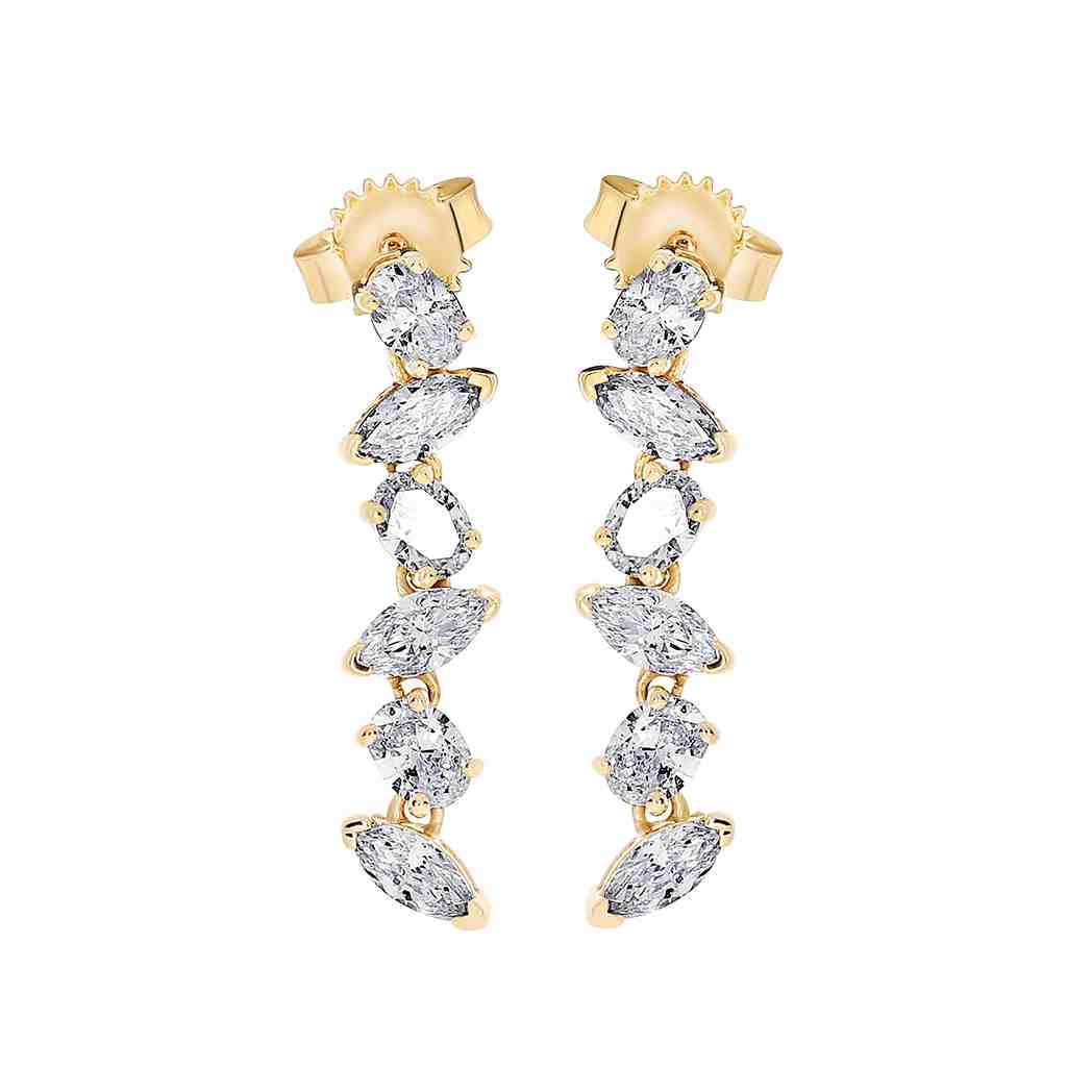 Oval & Marquise Diamond Stud Earrings ER22195A